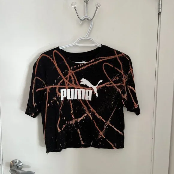 ✨Upcycled | Puma | Cropped T Shirt | Small | Black - Picture 11 of 12